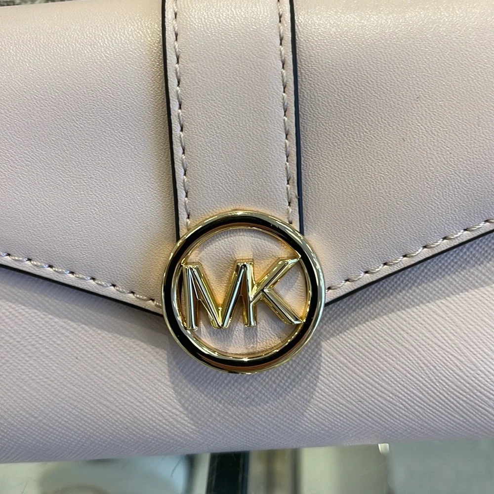 MICHAEL KORS Carmen Medium Faux Leather Wallet Powder Blush  NWT